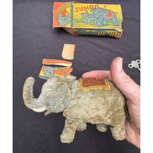 Vintage ALPS Wind-Up Elephant Toy with Original Box WORKING with Key!